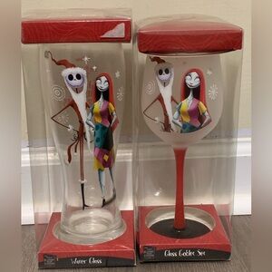 Nightmare Before Christmas- NIB never opened Water Glass and Wine Glass set